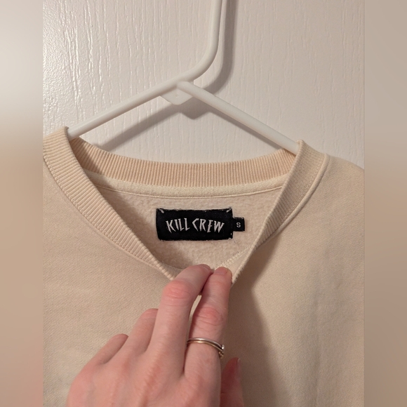 Kill Crew Tan Sweatshirt Small Baggy Oversized Heavyweight Sweater - Picture 3 of 4